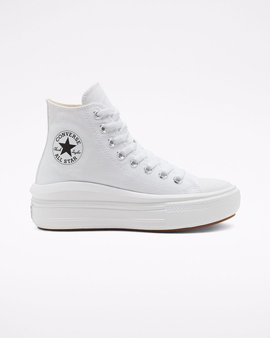 Dámské Boty Na Platformy Converse Chuck Taylor All Star Move Vysoké Bílé Béžový Bílé Černé | CZ DVLQ78